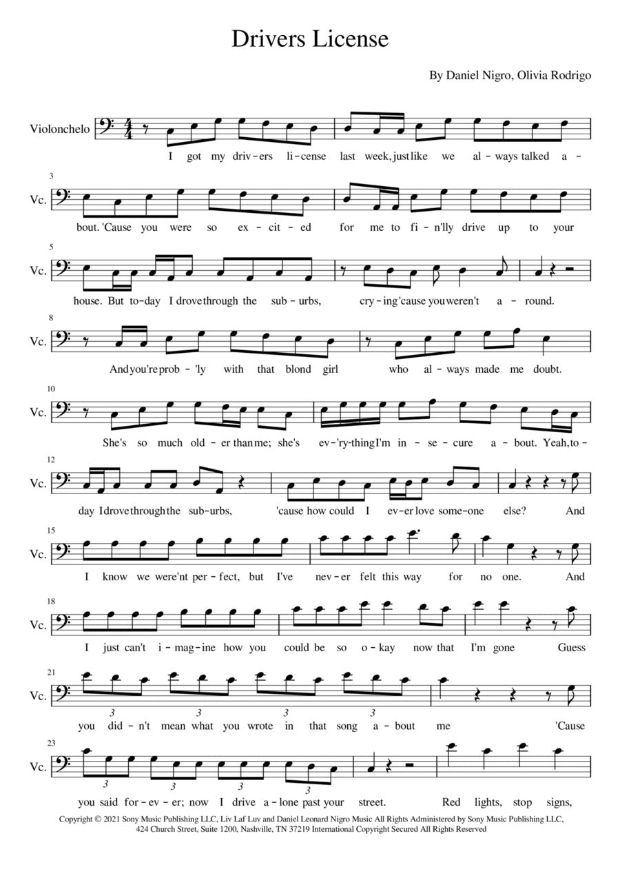 Drivers License (arr. Manuela Cabral)