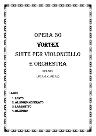 SUITE PER VIOLOCELLO VORTEX OPERA 30