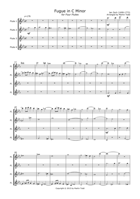 Fugue in C Minor for Four Flutes (arr. Martin Todd)