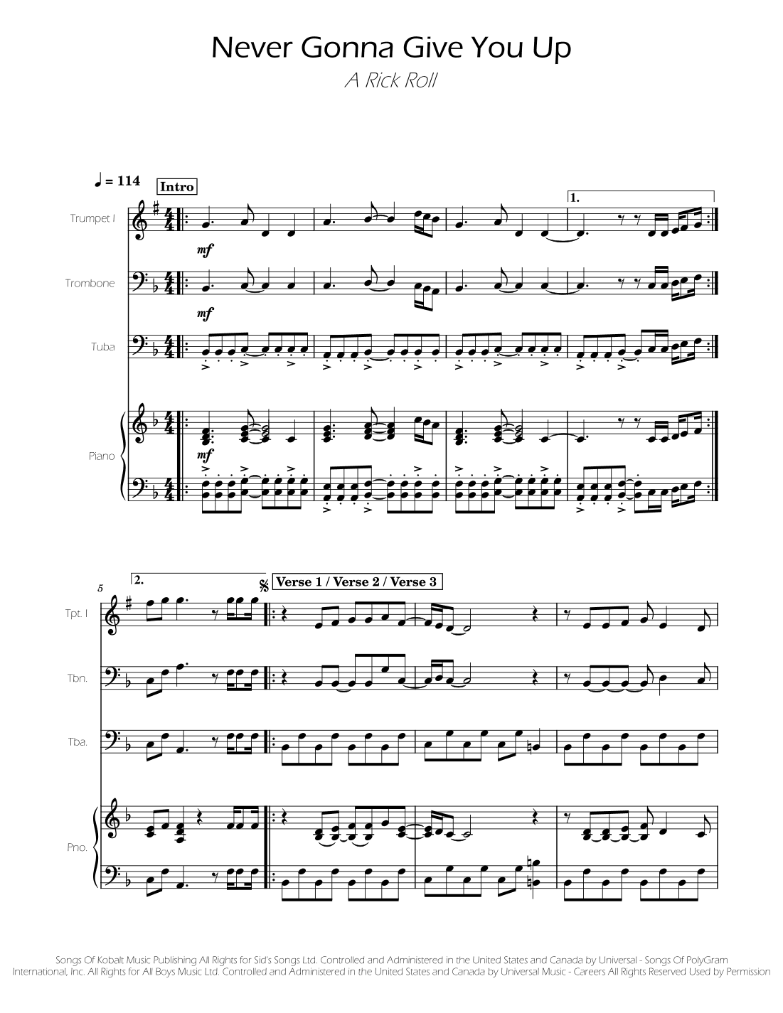 Never Gonna Give You Up (arr. Ygor Nunes)