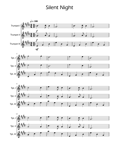 Silent Night - Trumpet Trio (arr. Ygor Nunes)