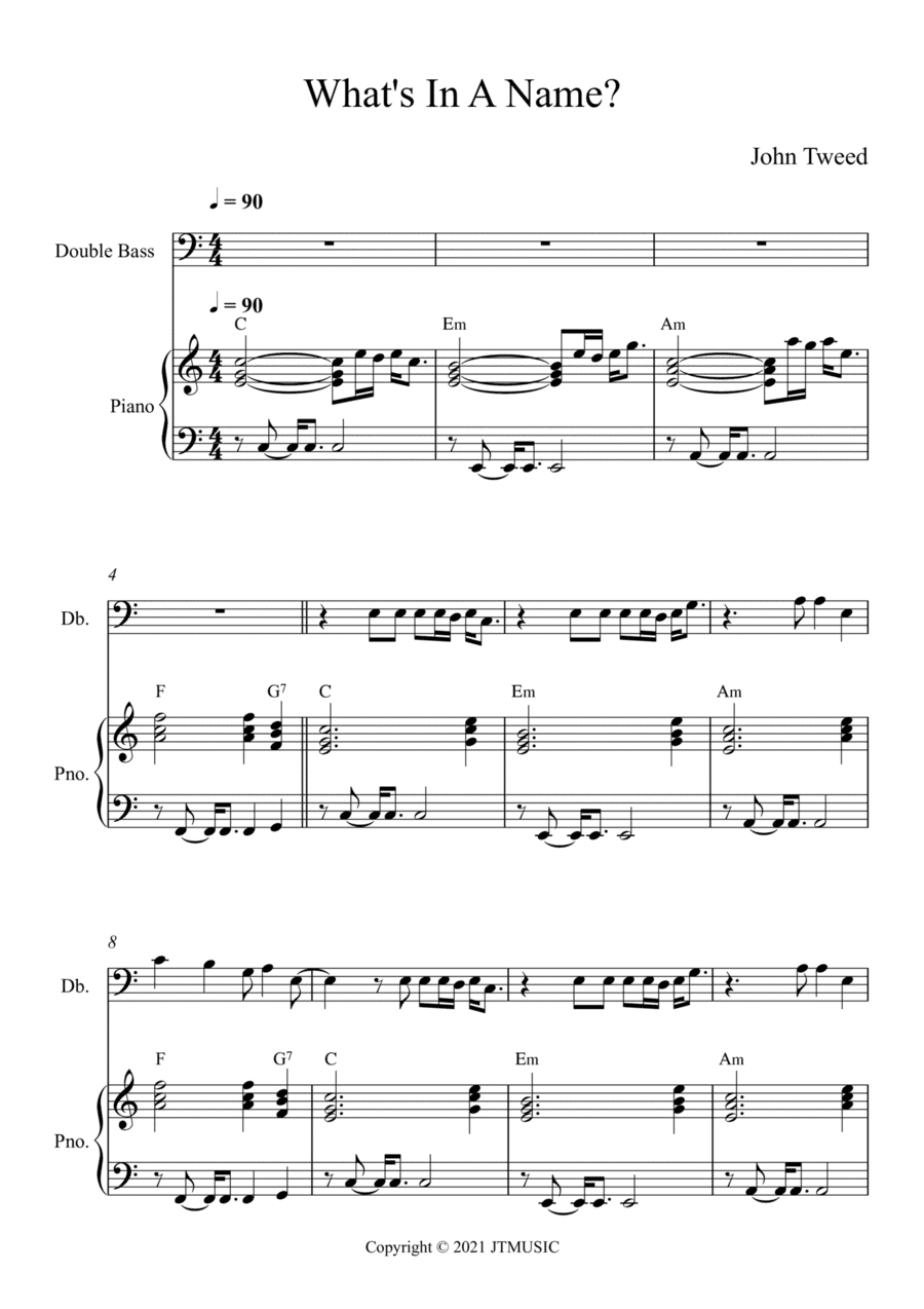 What's In A Name - Double Bass and Piano