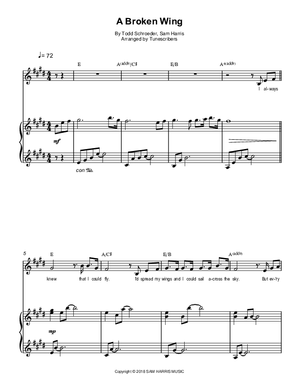 A Broken Wing (arr. Tunescribers)