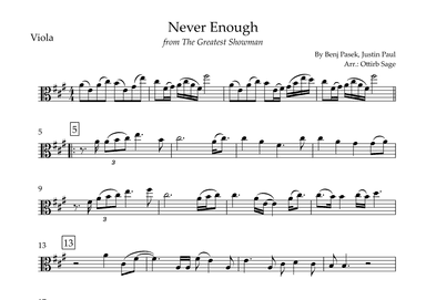 Never Enough (arr. Ottirb Sage)