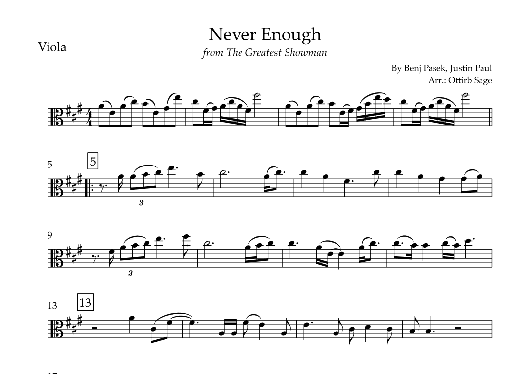 Never Enough (arr. Ottirb Sage)
