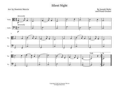 Silent Night- Viola and Cello Duet (arr. Dominic Meccia)