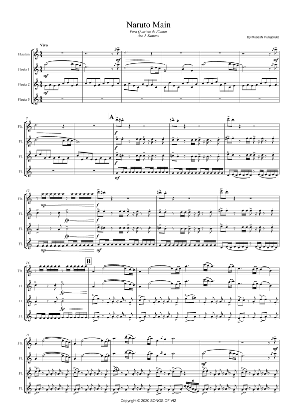 Naruto Main Theme (arr. J Santana)