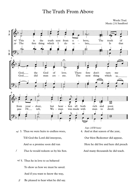 The Truth From Above SATB Unacc