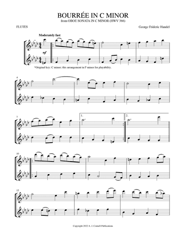 Bourre´e in C Minor (from Oboe Sonata in C Minor) (arr. Mark Phillips)