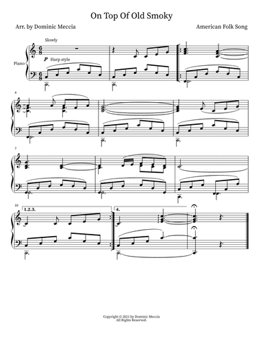 On Top Of Old Smoky (arr. Dominic Meccia)