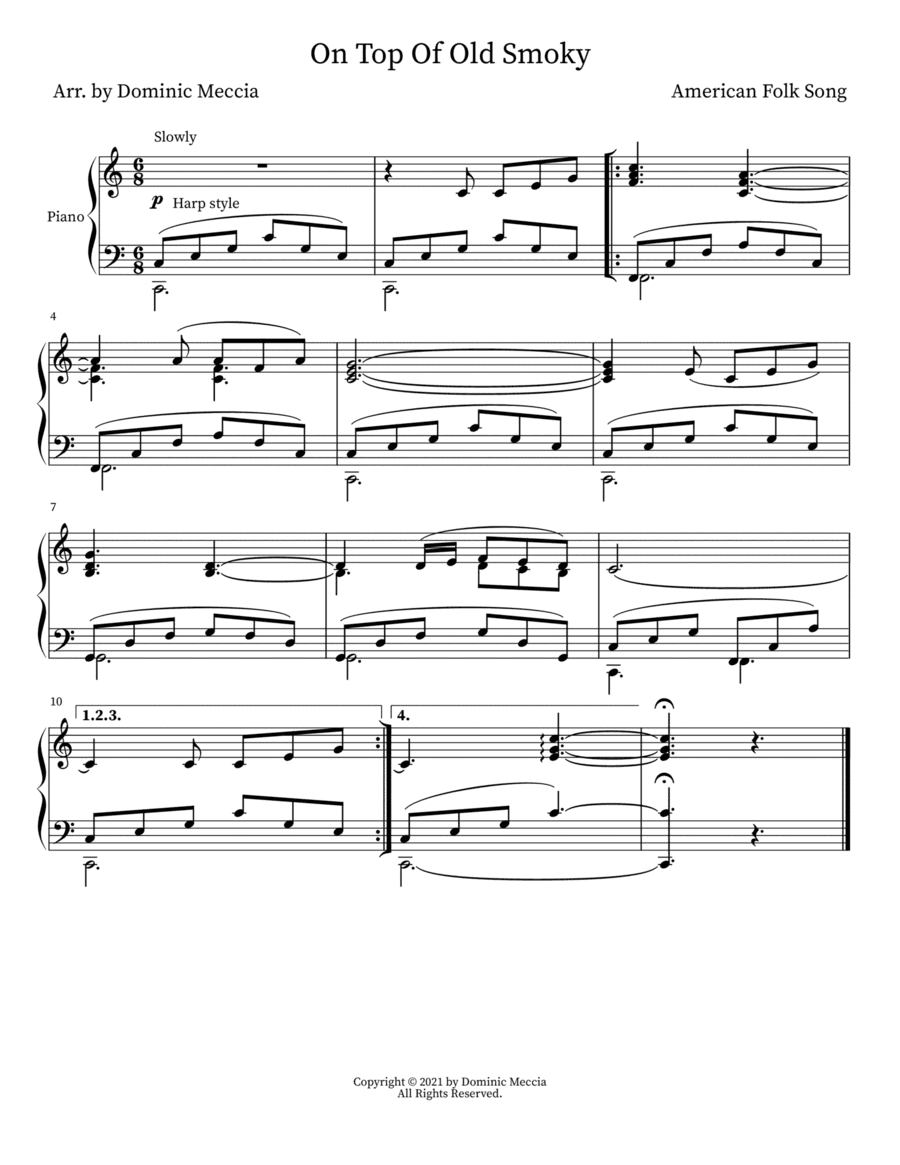 On Top Of Old Smoky (arr. Dominic Meccia)