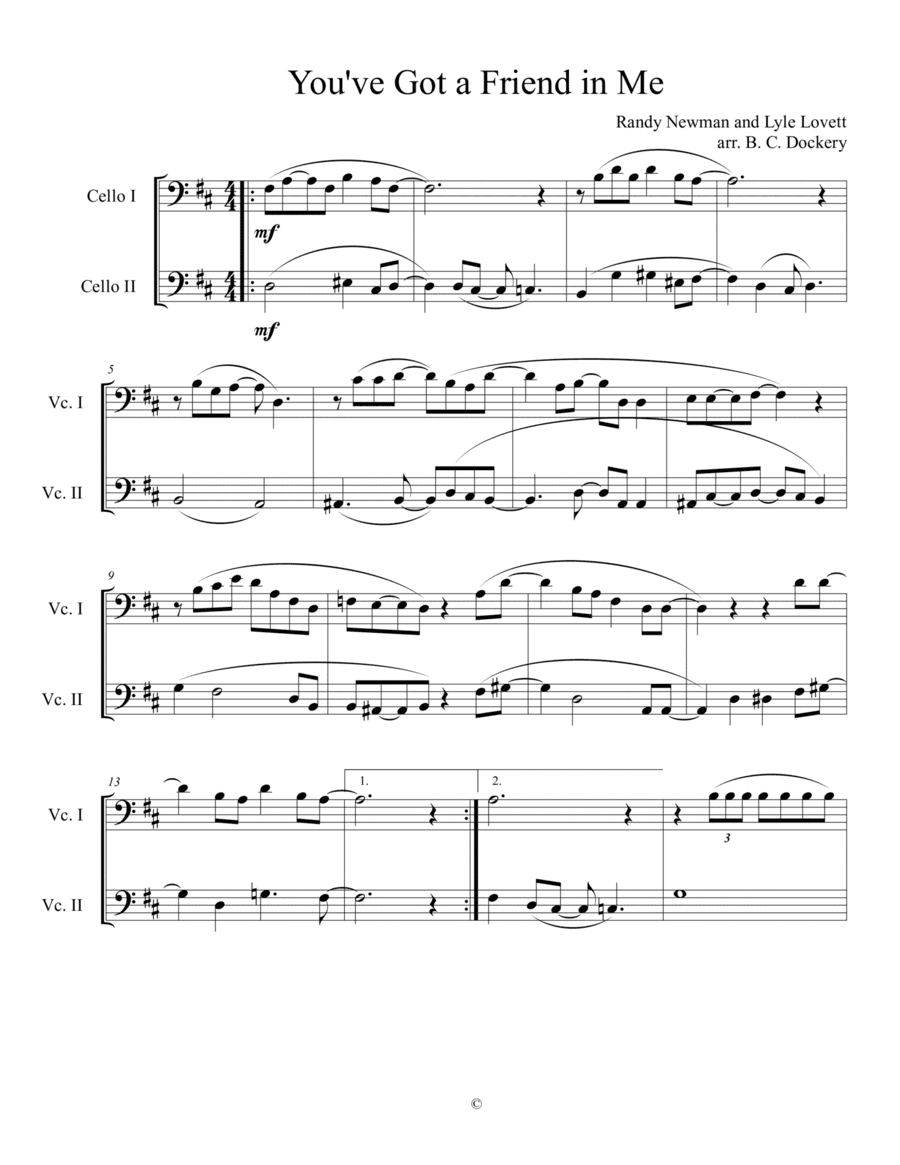 You've Got A Friend In Me (arr. B. C. Dockery)