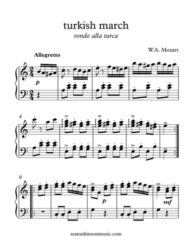 Turkish March (Rondo Alla Turca) (arr. Sean James Atkinson)