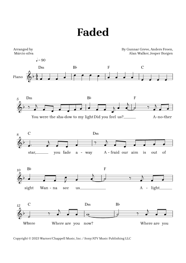 Faded (arr. Márcio Silva)