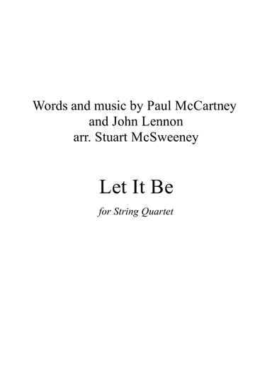 Let It Be (arr. Stuart McSweeney)