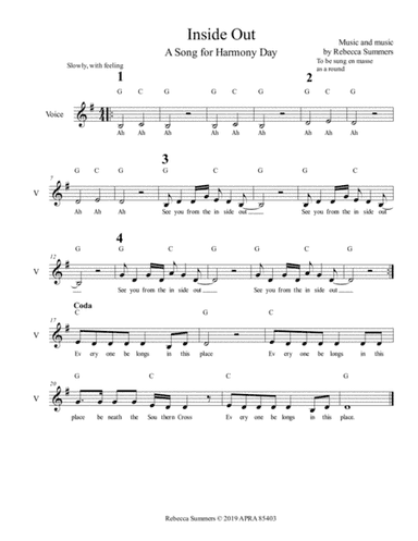 Inside Out - A Song for Harmony Day (Easy Choir Round)