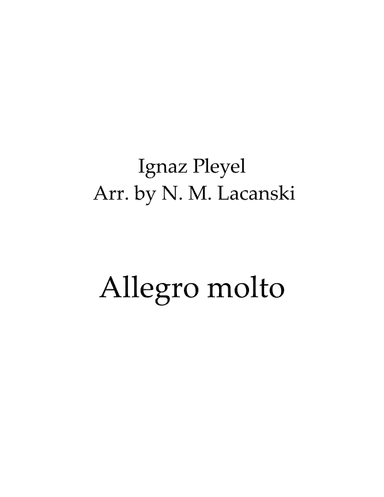 Allegro molto (arr. Nick M Lacanski)