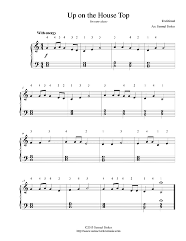 Up on the House Top (Up on the Housetop) - for easy piano (arr. Samuel Stokes)