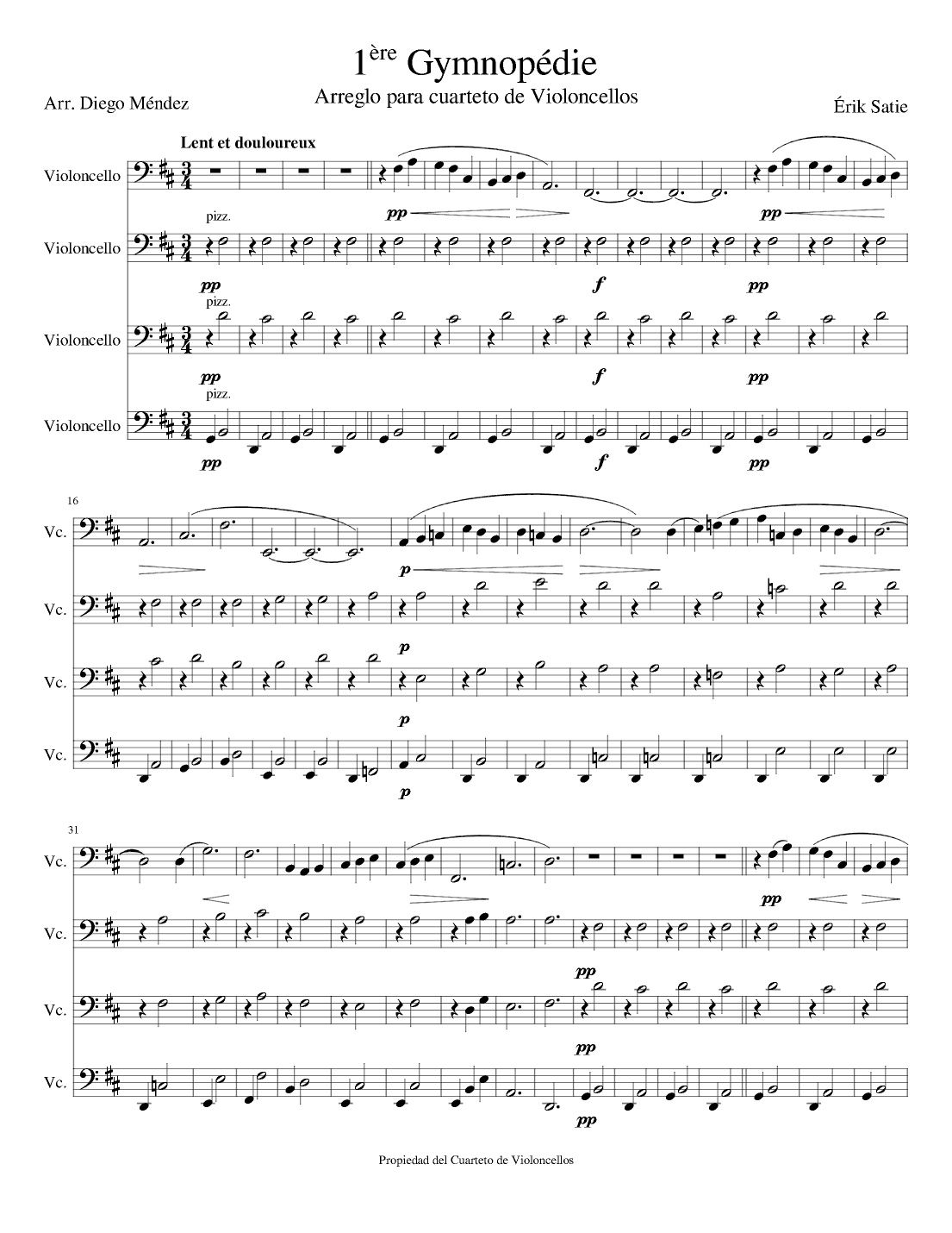 1 ère Gymnopédie (arr. Diego Méndez Hernández)