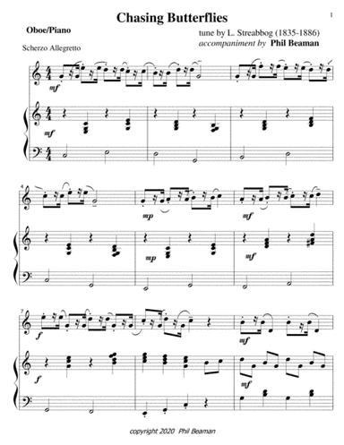 Chasing Butterflies-oboe/piano (arr. Phil Beaman)