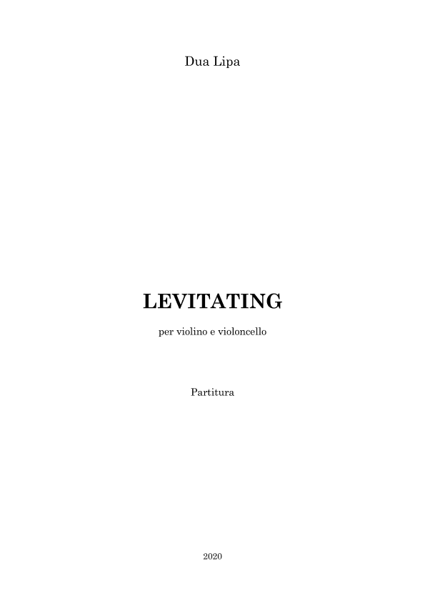 Levitating (arr. Francesco Tanzi)