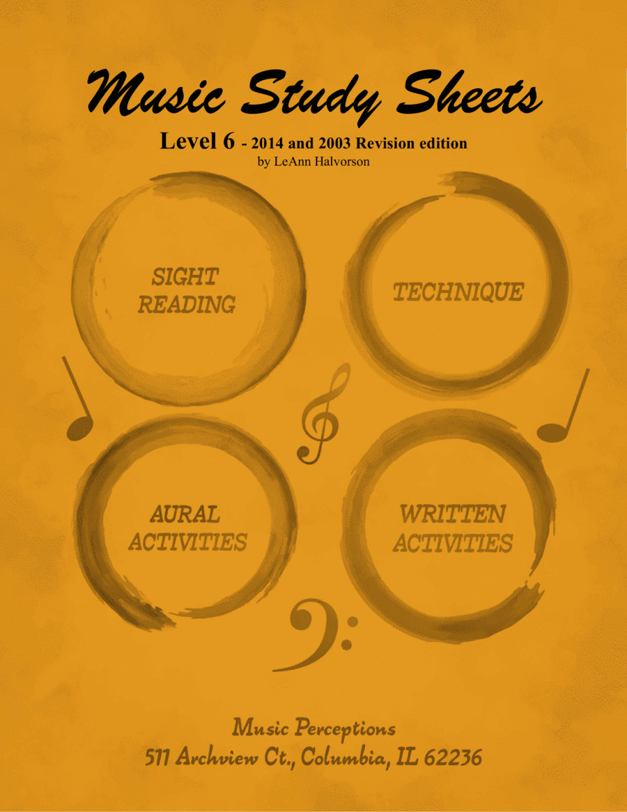Music Study Sheets Level 6 2014 and 2003 Revision Edition