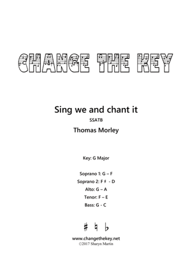 Sing we and chant it - G Major (arr. Change the Key)