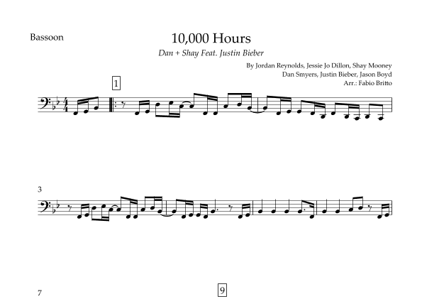 10,000 Hours (arr. Fabio Britto)