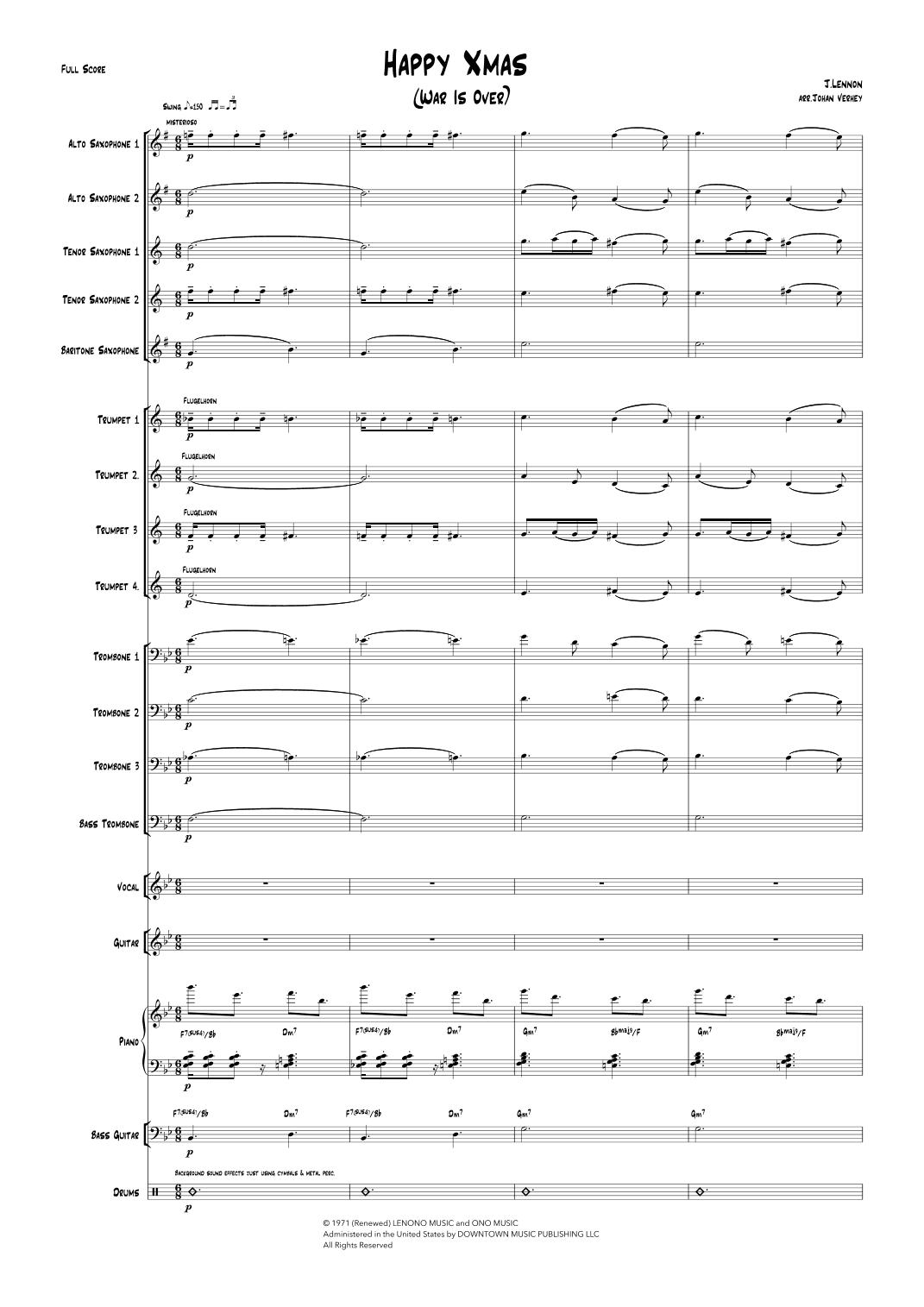 Happy Xmas (war Is Over) (arr. Johan Verhey)
