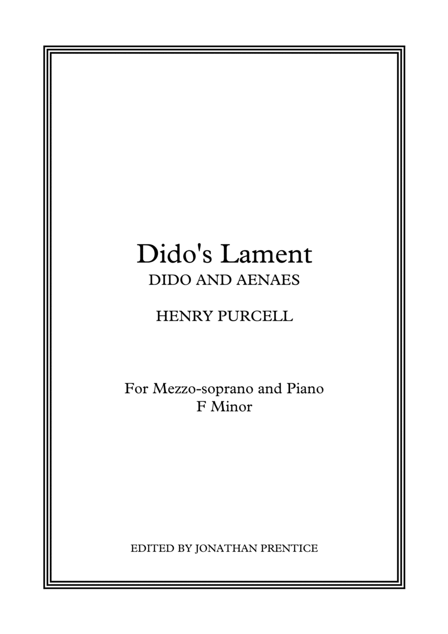 When I Am Laid (Dido's Lament) - F Minor (arr. Jonathan Prentice)