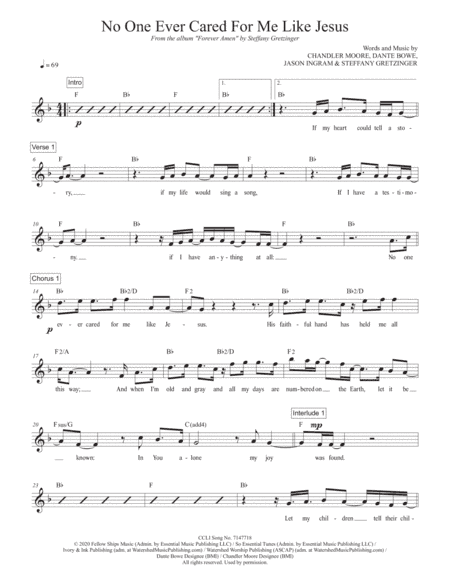 No One Ever Cared For Me Like Jesus (arr. Travis J. Gandy)