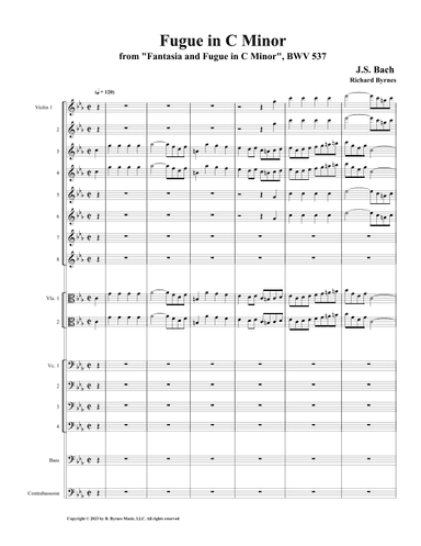 Fugue in C Minor, BWV 537 (String Orchestra + Contrabassoon) (arr. Richard Byrnes)