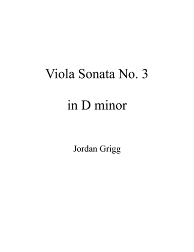 Viola Sonata No.3 in D minor (solo viola)