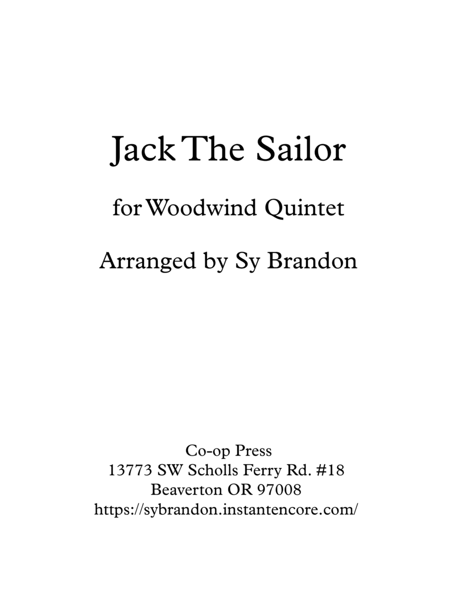 Jack the Sailor for Woodwind Quintet (arr. Sy Brandon)