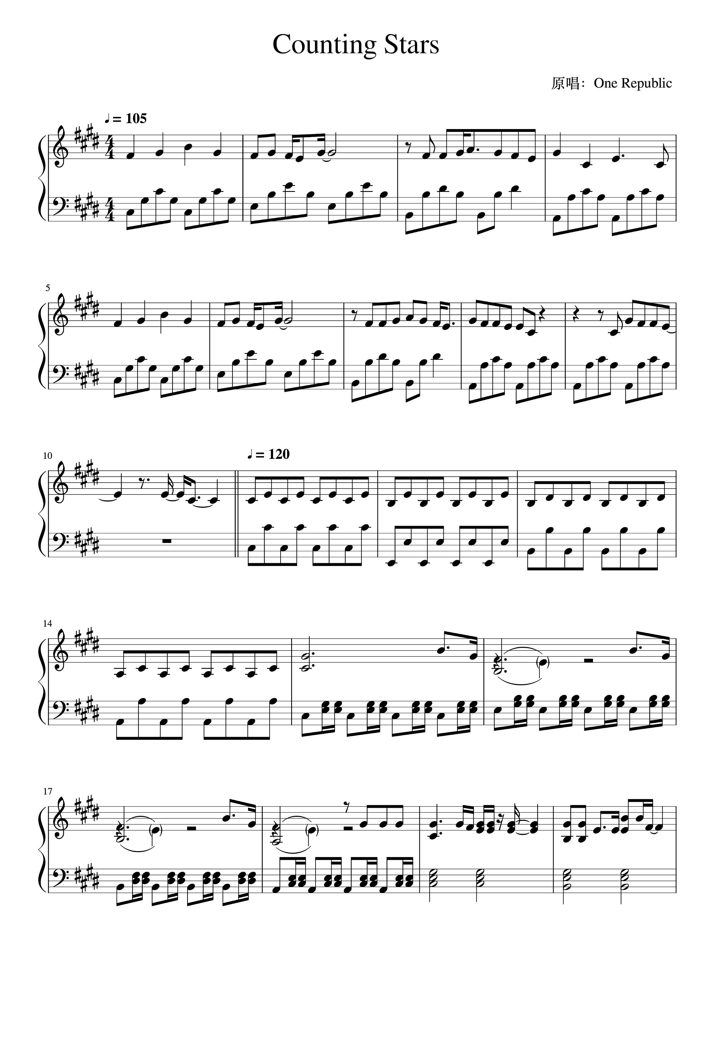 Counting Stars (arr. OneRepublic)