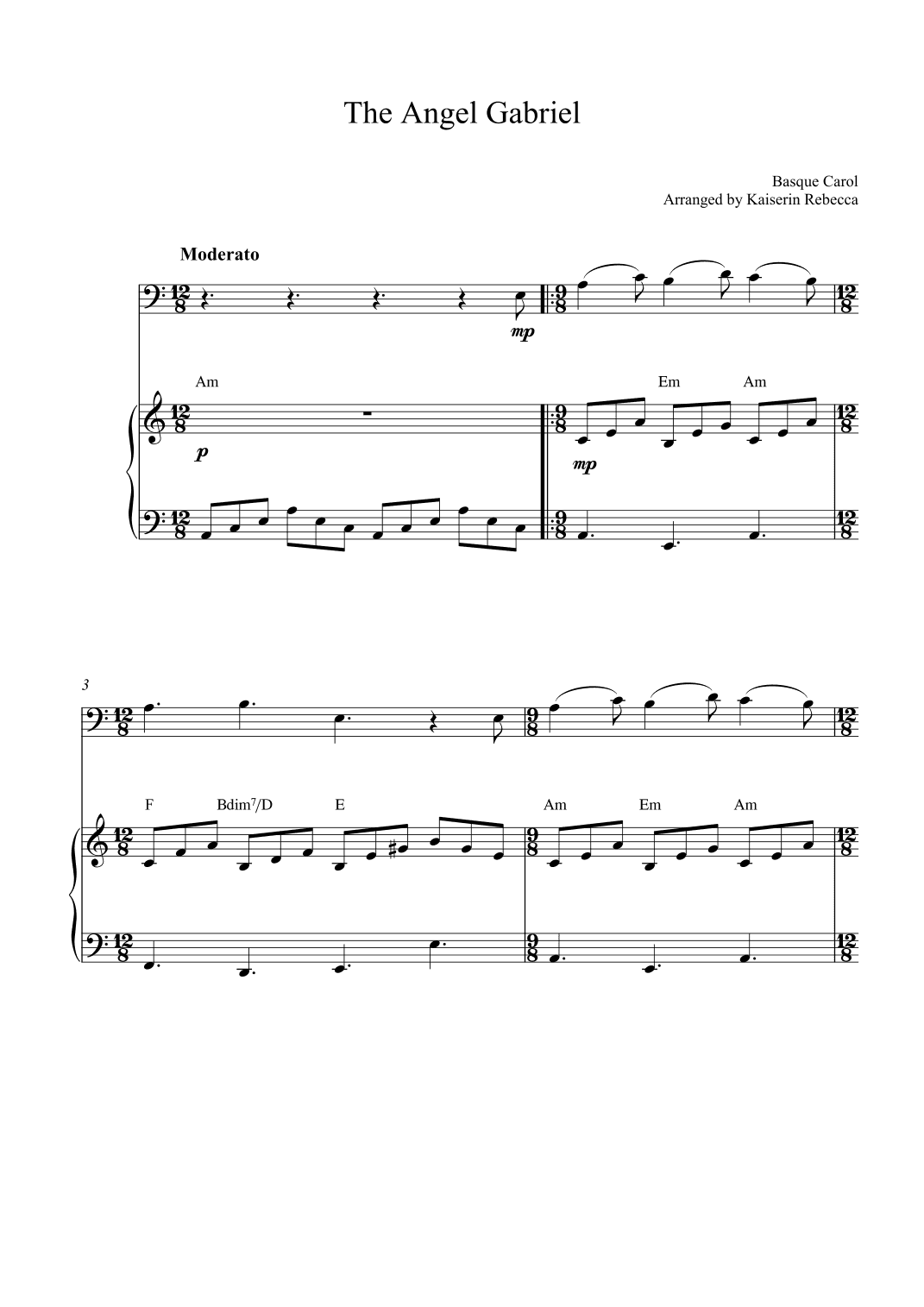 The Angel Gabriel (arr. Kaiserin Rebecca)