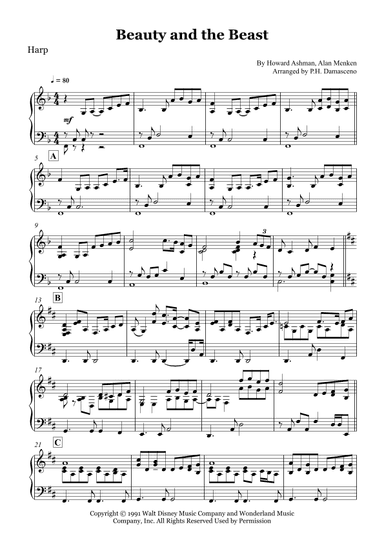 Beauty And The Beast (arr. P.H. Damasceno)