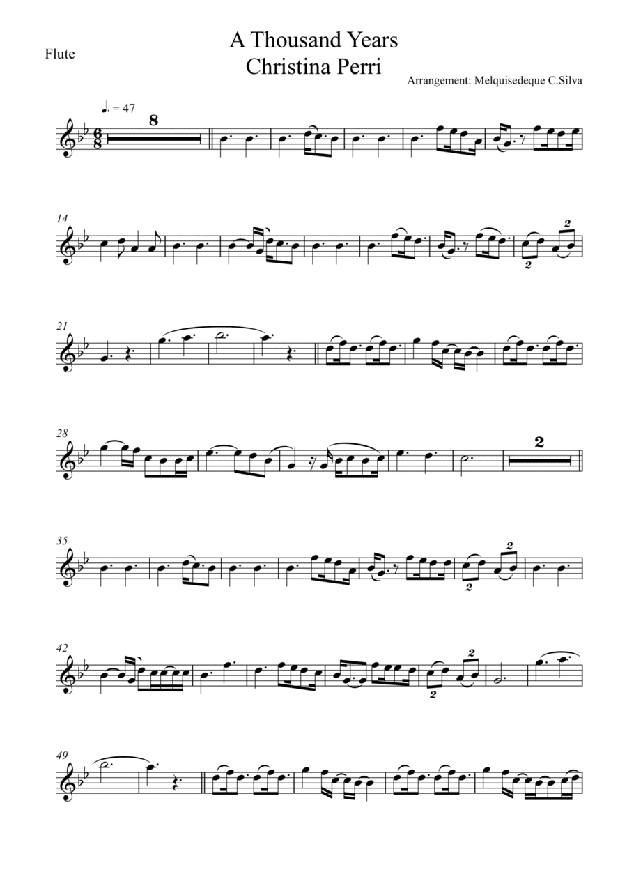 A Thousand Years (arr. Melquisedeque C.Silva)