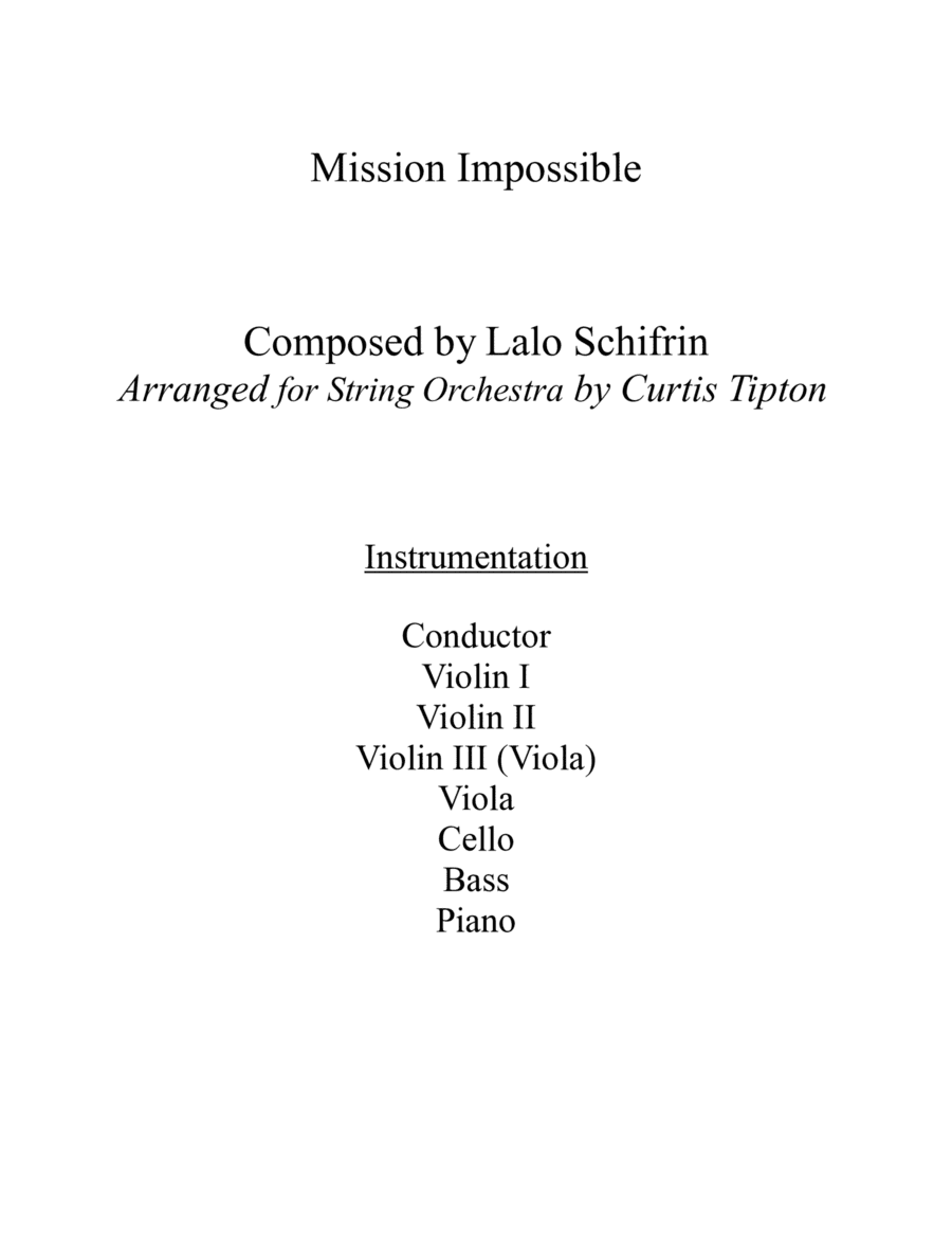 Mission: Impossible Theme (arr. Curtis Tipton)