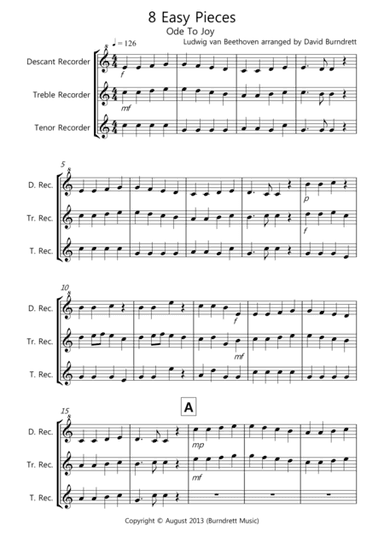 8 Easy Trios for Recorder (arr. David Burndrett)