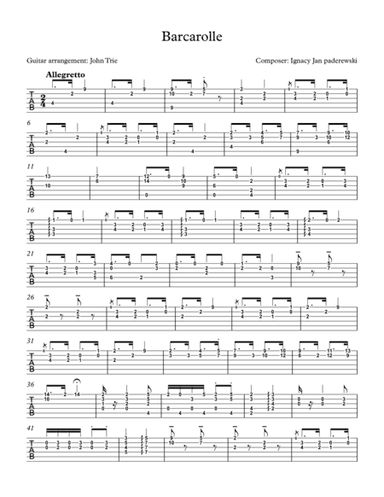 Barcarolle - tab (arr. John Trie)
