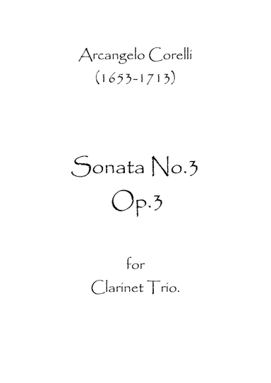Sonata No.3 Op.3 (arr. Spence Bundy)