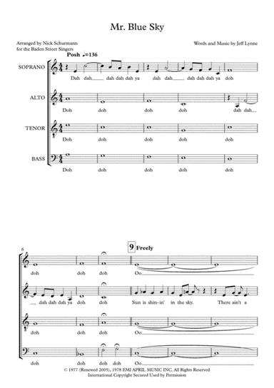 Mr. Blue Sky (arr. Nick Schurmann)