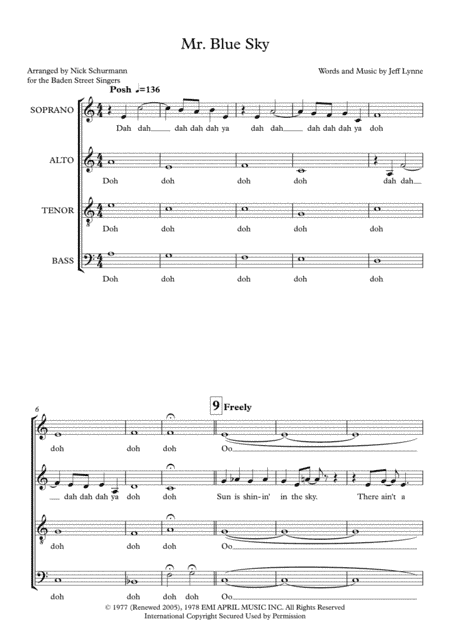 Mr. Blue Sky (arr. Nick Schurmann)