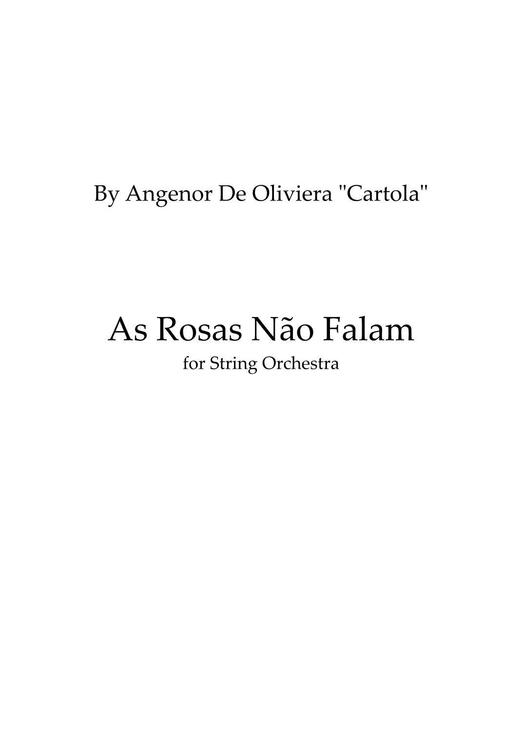 As Rosas Nao Falam (arr. Lipe Portinho)