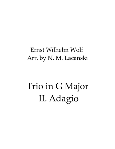 Trio in G Major II. Adagio (arr. Nick Lacanski)