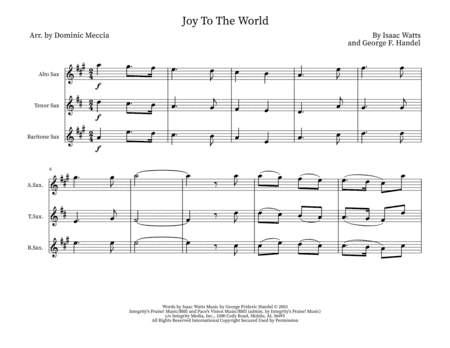 Joy To The World (arr. Dominic Meccia)