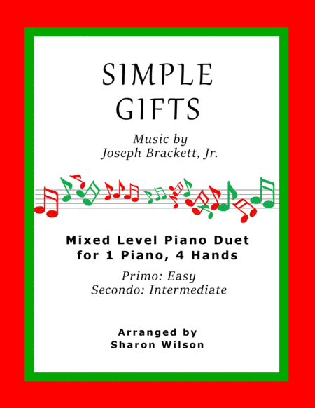 Simple Gifts (Easy Piano Duet; 1 Piano, 4 Hands) (arr. Sharon Wilson)