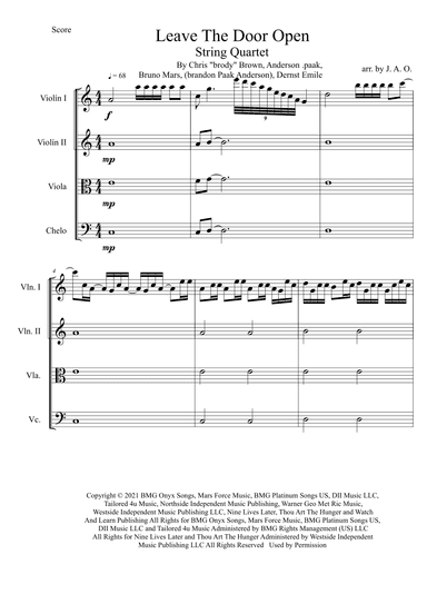 Leave The Door Open (arr. José angel Ortiz ramirez)