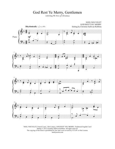 God Rest Ye Merry, Gentlemen with Sing We Now of Christmas (arr. Christine Sullivan Robbins)